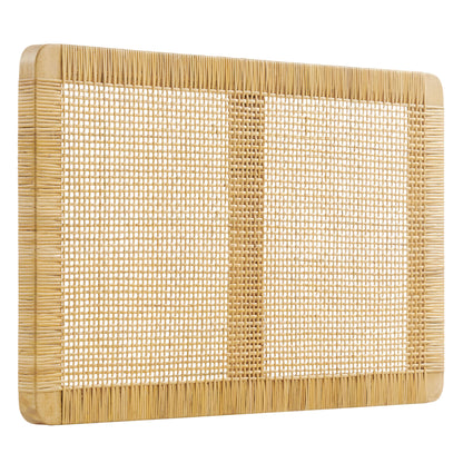 Sandy Wall Mounted Wood and Rattan Twin Size Headboard by Modway MOD-7337
