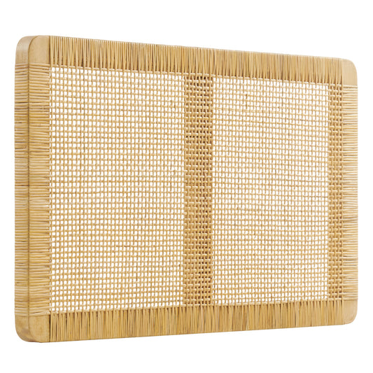 Sandy Wall Mounted Wood and Rattan Twin Size Headboard by Modway MOD-7337