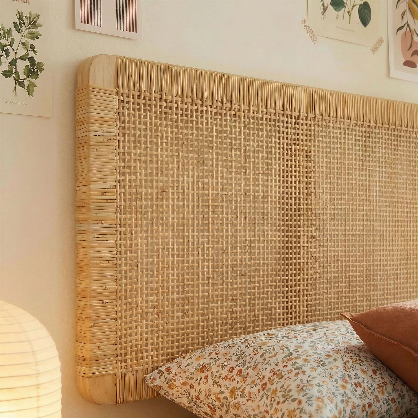 Sandy Wall Mounted Wood and Rattan Twin Size Headboard by Modway MOD-7337