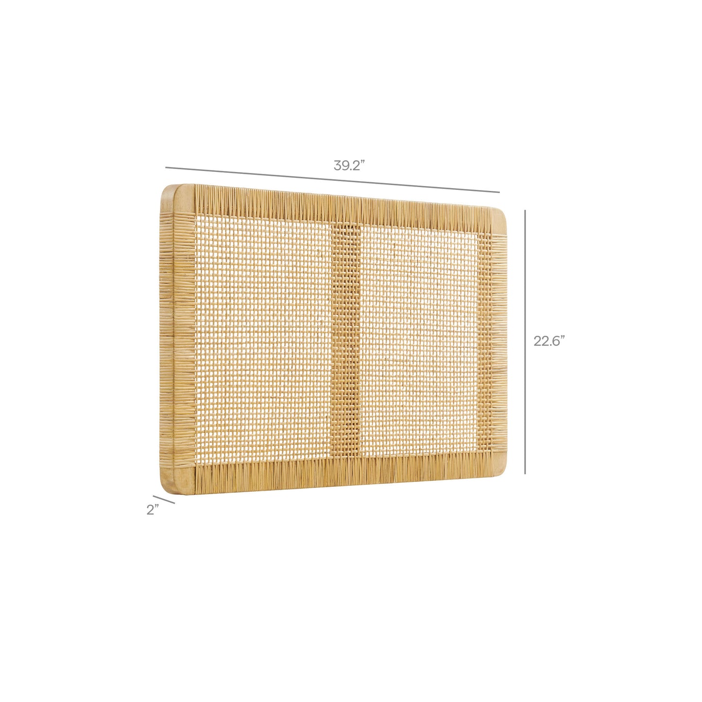 Sandy Wall Mounted Wood and Rattan Twin Size Headboard by Modway MOD-7337