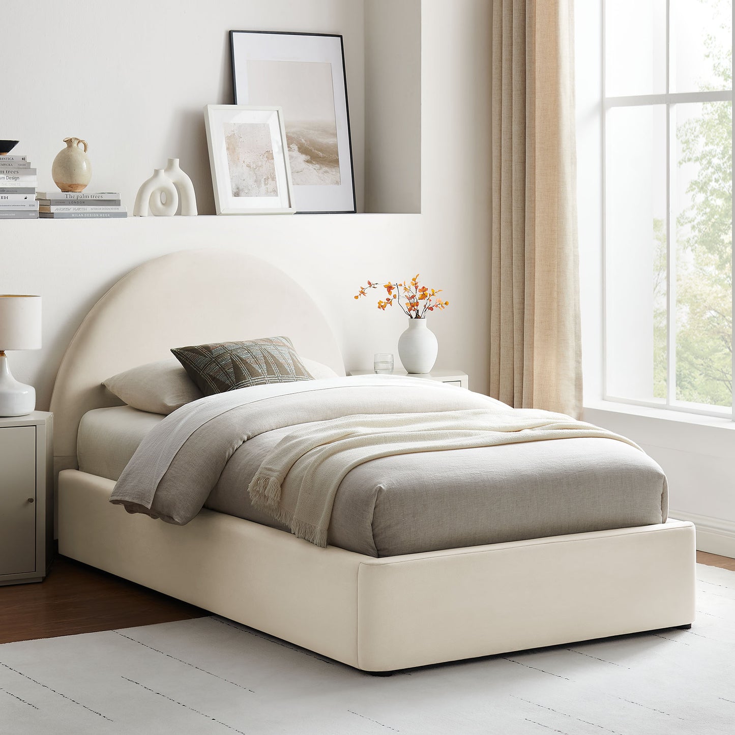 Resort Twin Arched Performance Velvet Storage Platform Bed Frame by Modway MOD-7343