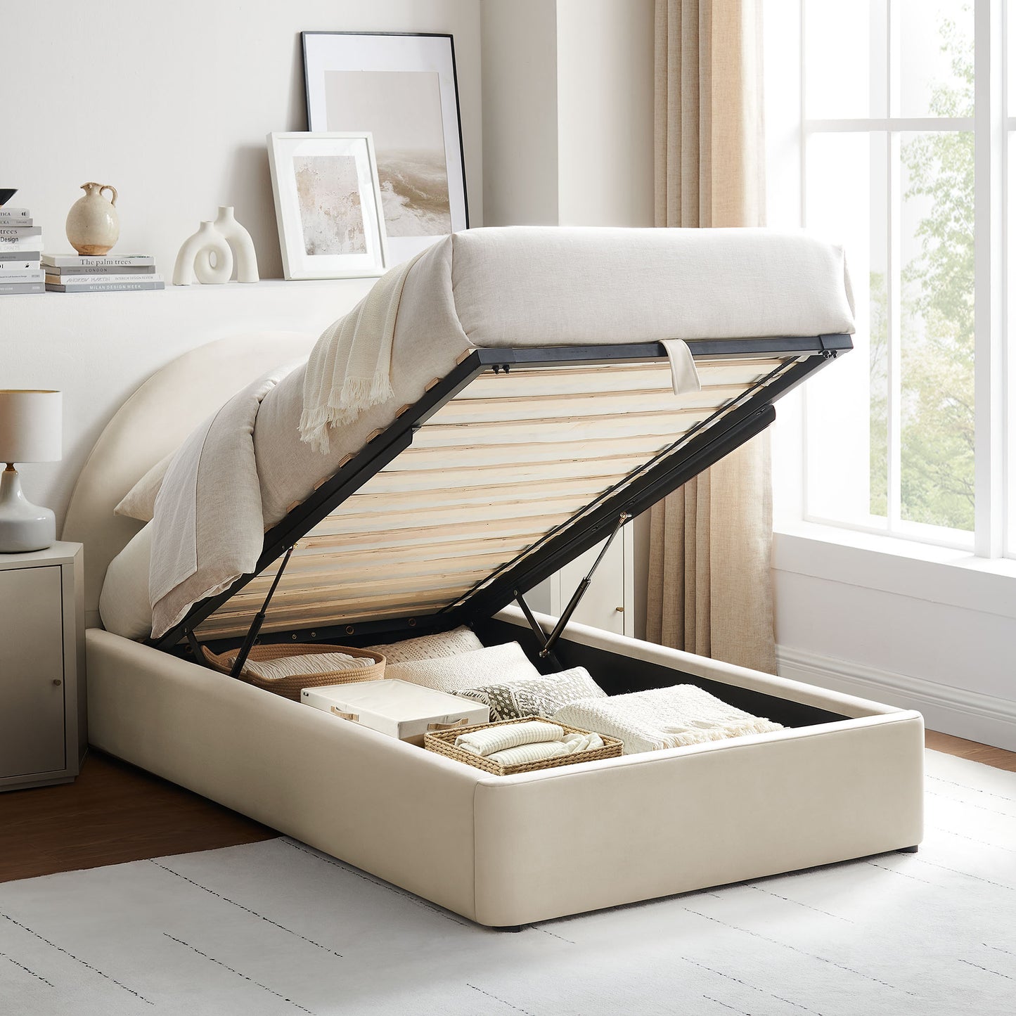 Resort Twin Arched Performance Velvet Storage Platform Bed Frame by Modway MOD-7343