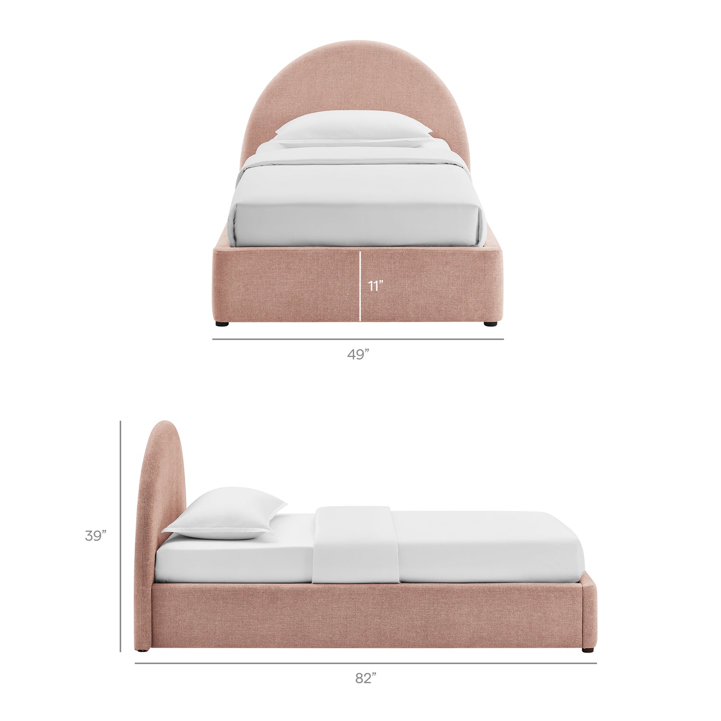 Resort Twin Arched Upholstered Fabric Storage Platform Bed Frame by Modway MOD-7344