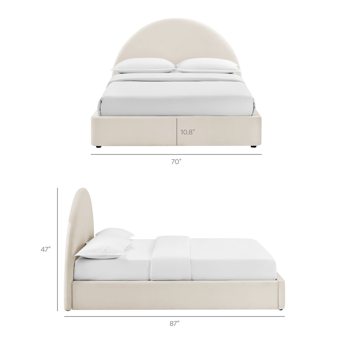 Resort Queen Arched Performance Velvet Storage Platform Bed Frame by Modway MOD-7347