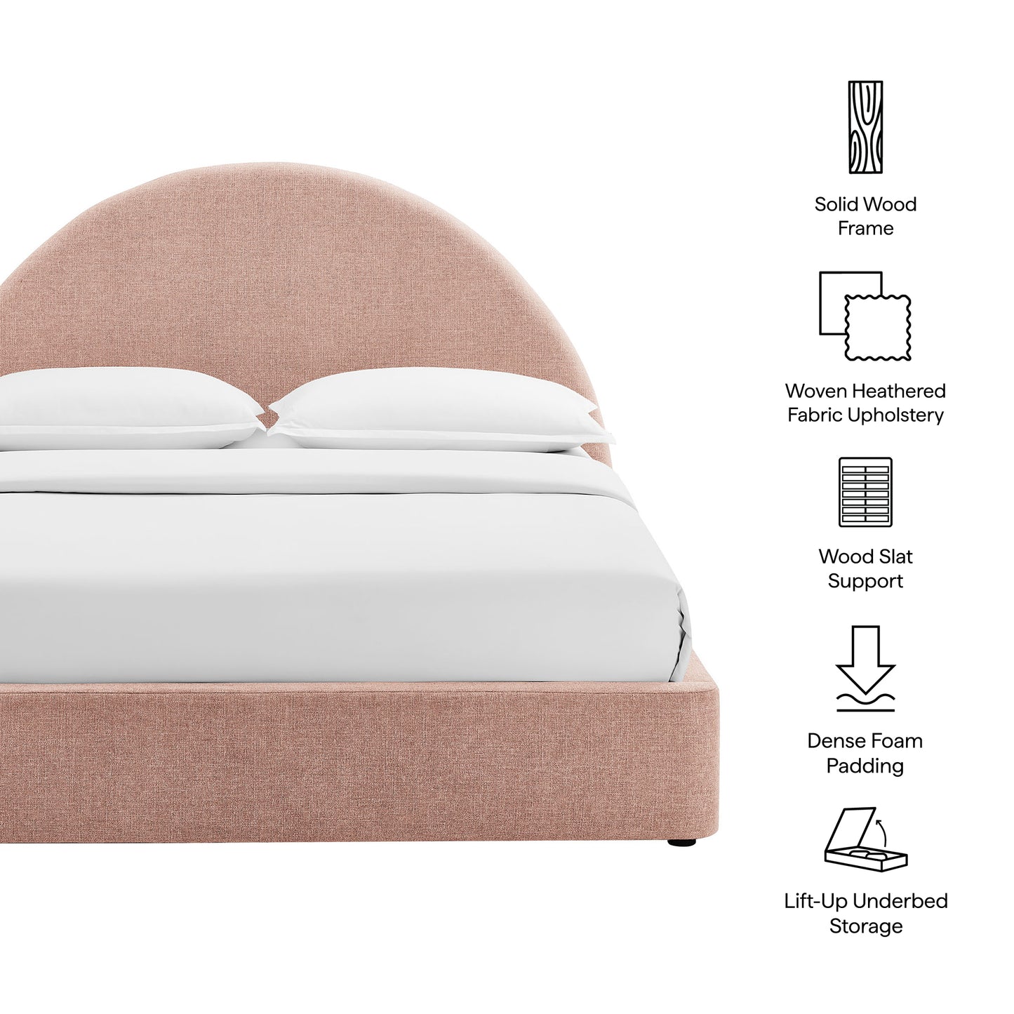 Resort King Arched Upholstered Fabric Storage Platform Bed Frame by Modway MOD-7350