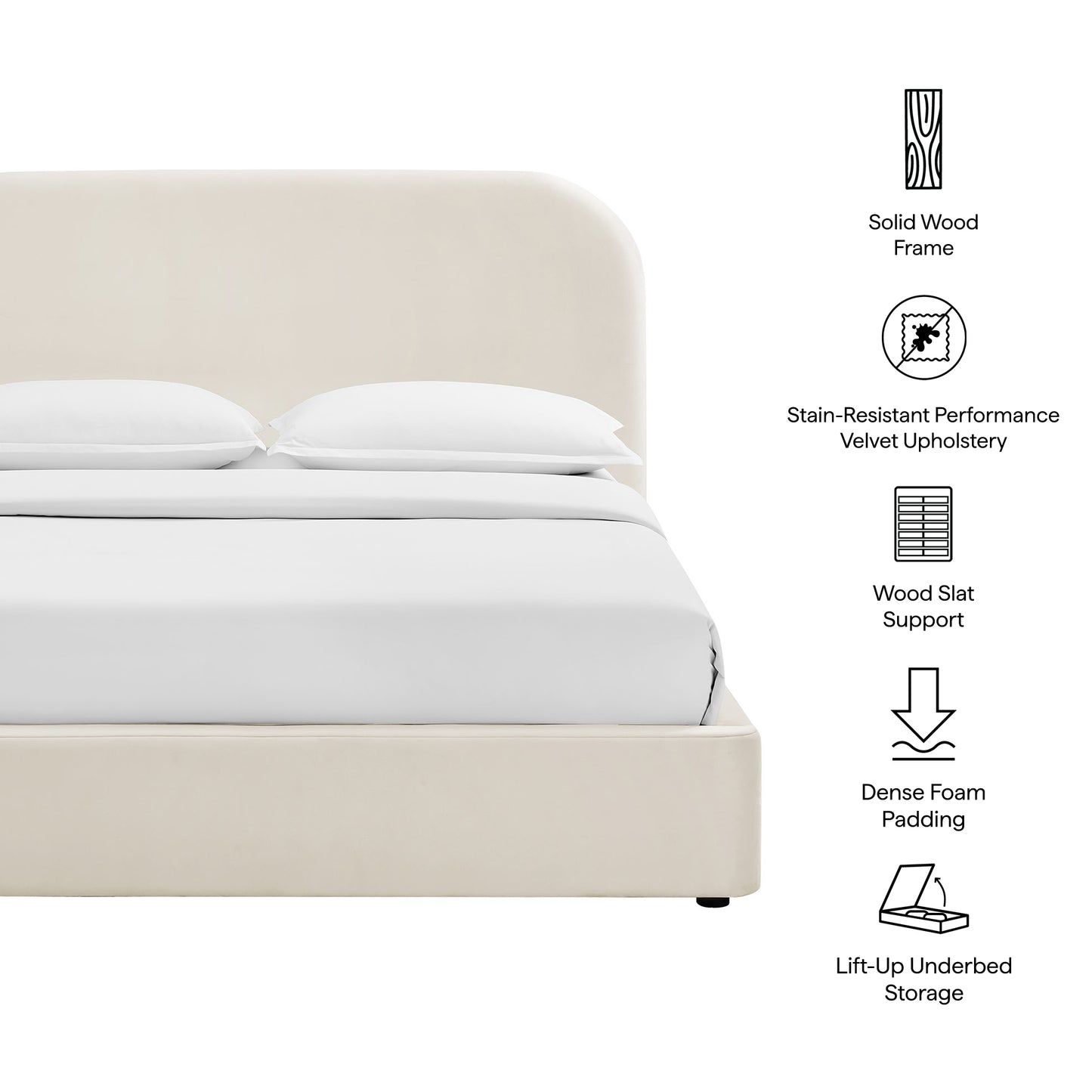 Keynote King Performance Velvet Storage Platform Bed Frame by Modway MOD-7357