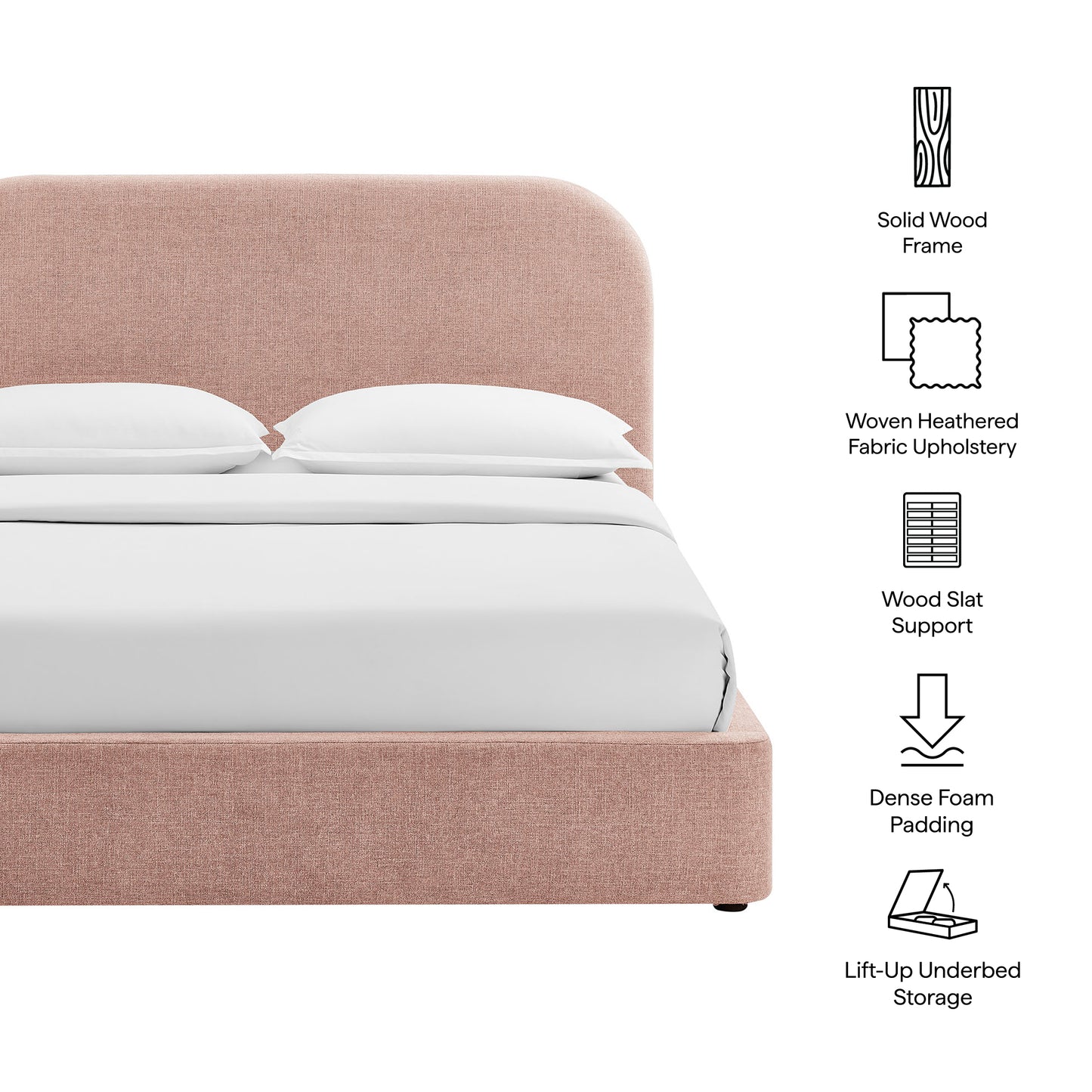 Keynote King Fabric Upholstered Storage Platform Bed Frame by Modway MOD-7358