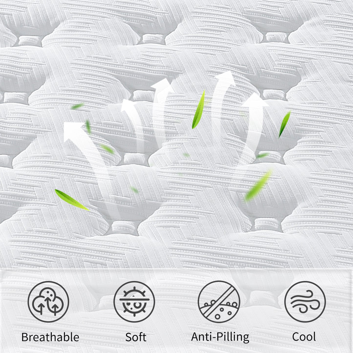 QUEEN Size 12 Inch Hybrid Mattress Individual Pocket Spring 7-Zoned Memory Foam