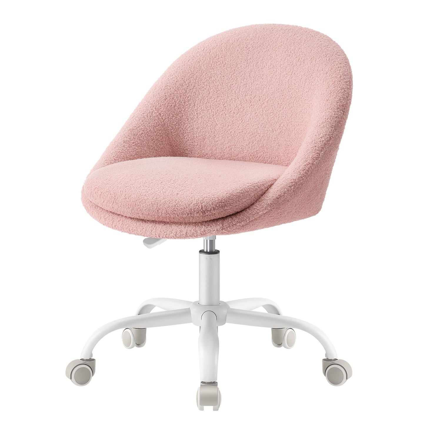 SONGMICS HOME Armless Vanity Chair, Adjustable Swivel – Jelly Pink