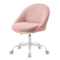 SONGMICS HOME Armless Vanity Chair, Adjustable Swivel – Jelly Pink