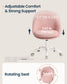 SONGMICS HOME Armless Vanity Chair, Adjustable Swivel – Jelly Pink