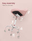 VASAGLE Swivel Vanity Chair with Back and Wheels in Teddy Fleece – Jelly Pink