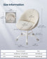 SONGMICS HOME Armless Vanity Chair, Adjustable Swivel – White and Beige