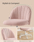 SONGMICS Fruit Pink Height Adjustable Swivel Vanity Chair with Teddy Fleece