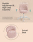 SONGMICS Fruit Pink Height Adjustable Swivel Vanity Chair with Teddy Fleece