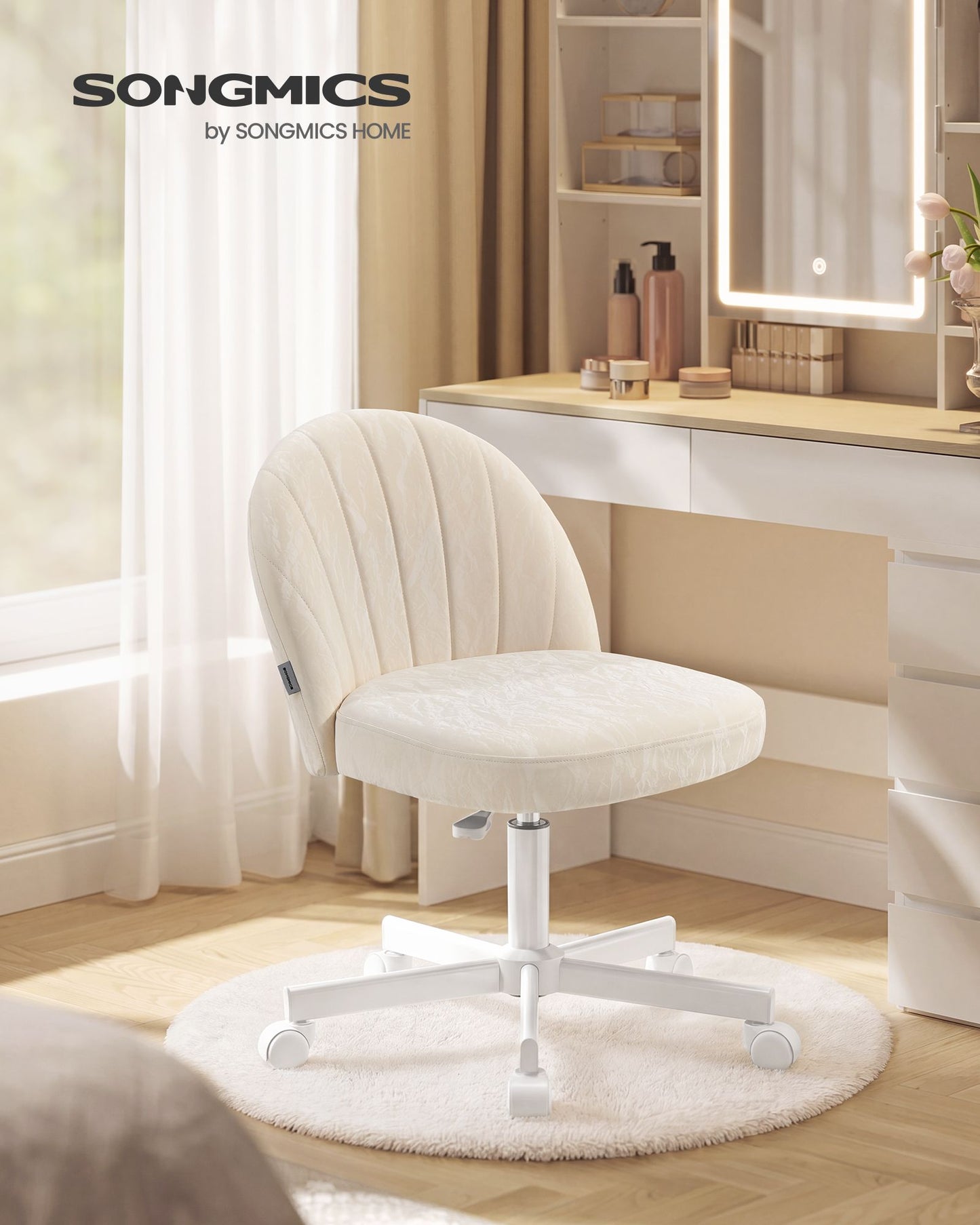 SONGMICS Office Chair – Cream White
