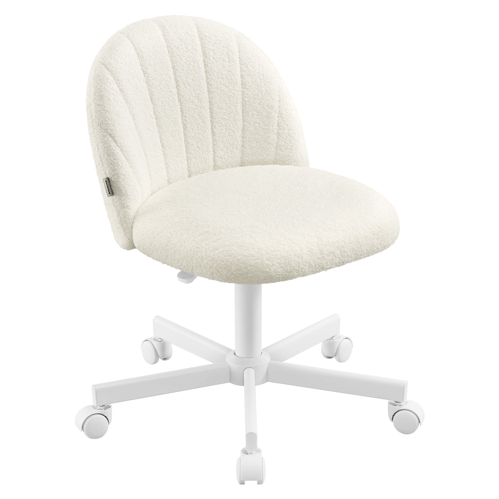 SONGMICS Teddy Fleece Office Chair – Cream White