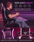 SONGMICS Ink Black and Cloud White Suede Gaming Chair with Footrest