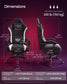 SONGMICS Ink Black and Cloud White Suede Gaming Chair with Footrest