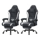 SONGMICS Set of 2 Ergonomic Gaming Chairs Bundle, with Footrest Comfy Desk Chair – Charcoal Gray, Cloud White
