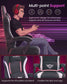 SONGMICS Gaming Chair, Ergonomic Computer Desk Chair with Footrest, Reclining Backrest – Charcoal Gray and Cloud White