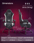 SONGMICS Gaming Chair, Ergonomic Computer Desk Chair with Footrest, Reclining Backrest – Charcoal Gray and Cloud White