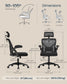 SONGMICS HOME Ergonomic Mesh Desk Chair with Flip-Up Armrests and Headrest | Computer Office Chair in Ink Black