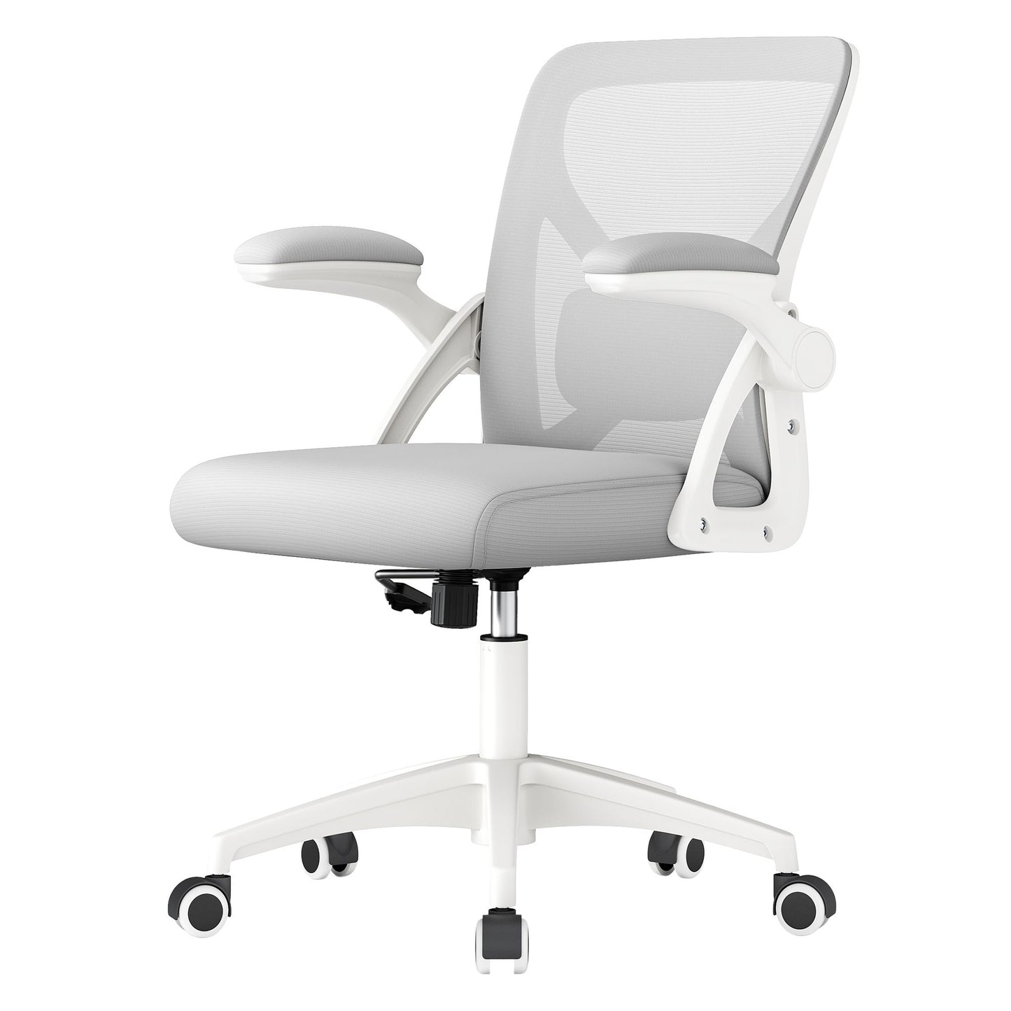 SONGMICS HOME Ergonomic Mesh Desk Chair with Flip-Up Armrests | Computer Office Chair in Dove Gray