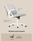 SONGMICS HOME Ergonomic Mesh Desk Chair with Flip-Up Armrests | Computer Office Chair in Dove Gray