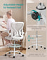 SONGMICS Drafting Chair Ergonomic Tall Office Chair for Standing Desk Mesh Back – Dove Gray