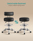 SONGMICS Drafting Chair with Backrest, Height Rolling Stool – Black