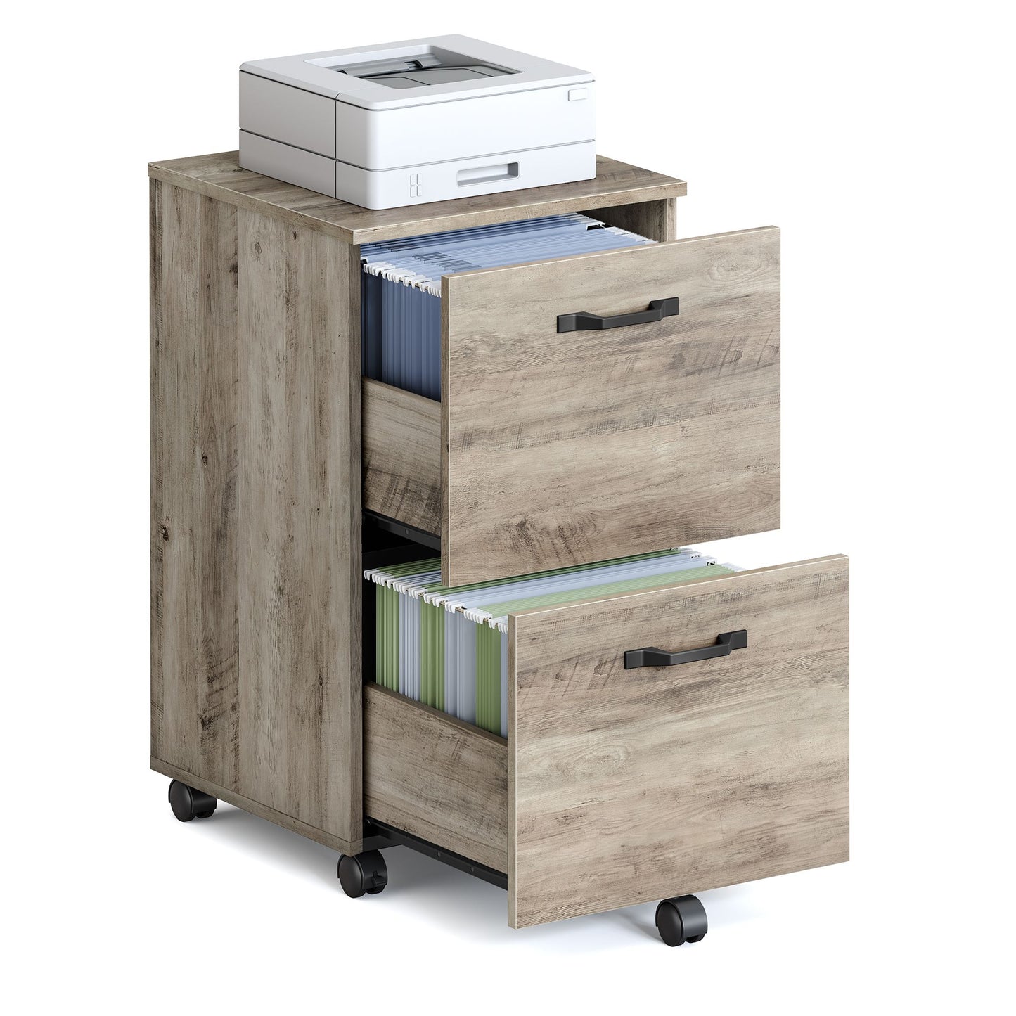 VASAGLE 2-Drawer File Cabinet, Small Rolling Filing Cabinet for Home Office, Heather Greige