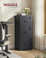 VASAGLE 3-Drawer Vertical Lockable File Cabinet with Drawers – Black