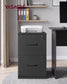 VASAGLE 2 Drawer File Cabinet with Locks, for A4 – Ink Black