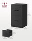 VASAGLE 2 Drawer File Cabinet with Locks, for A4 – Ink Black