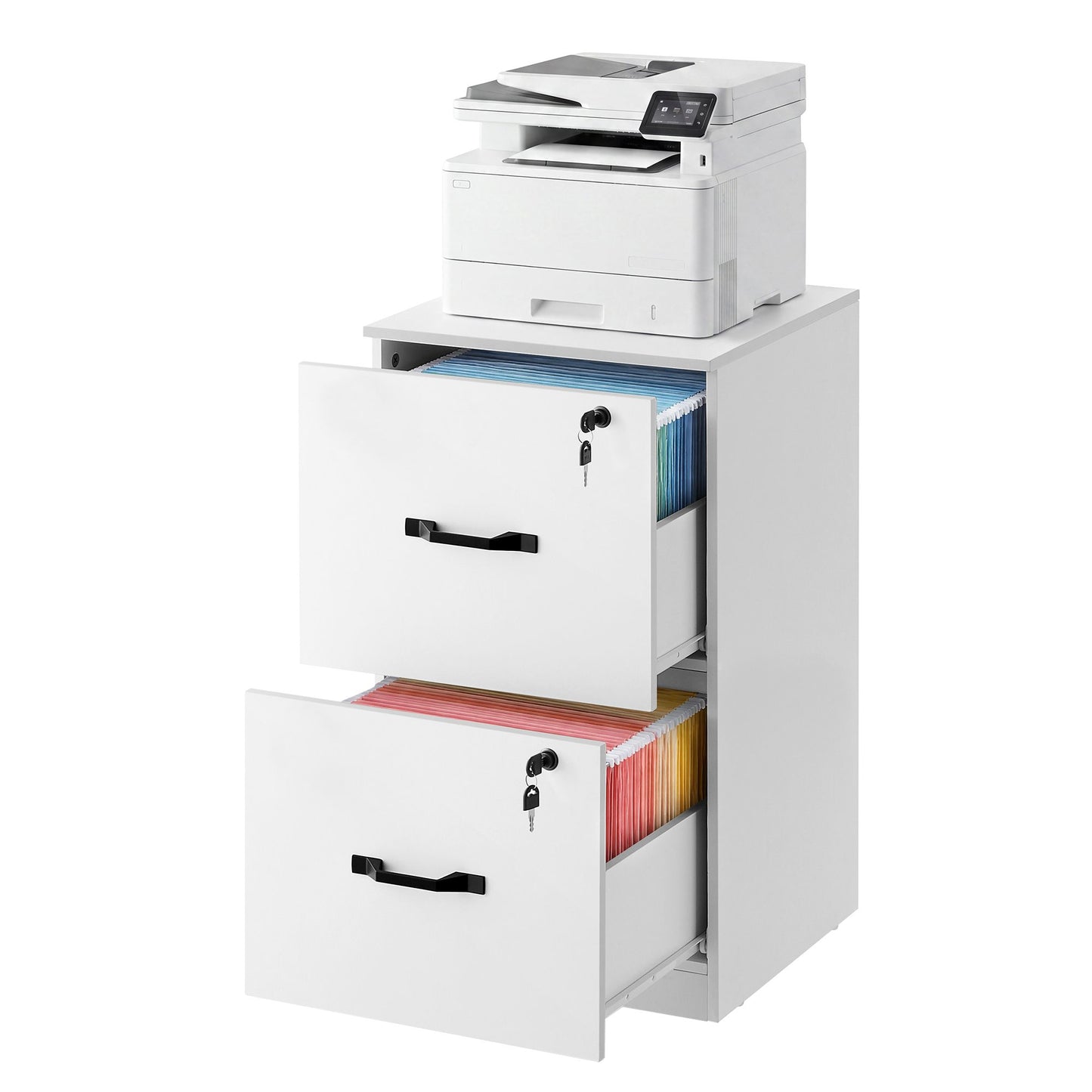 VASAGLE 2 Drawer File Cabinet with Locks, for A4 – Cloud White