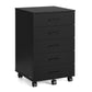 VASAGLE Custos File Cabinet, Mobile Pedestal Filing Cabinet with Wheels, Ink Black