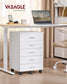 VASAGLE Custos File Cabinet, Mobile Pedestal Filing Cabinet with Wheels, Cloud White
