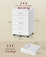 VASAGLE Custos File Cabinet, Mobile Pedestal Filing Cabinet with Wheels, Cloud White
