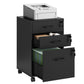 VASAGLE Mobile File Cabinet, 3 Drawers Filing Cabinet with Wheels Home Office – Ink Black