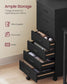 VASAGLE Black Rolling File Cabinet with Seven Drawers and Sliding Rails – Ink Black