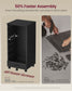 VASAGLE Black Rolling File Cabinet with Seven Drawers and Sliding Rails – Ink Black