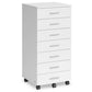 VASAGLE File Cabinet with Wheels, 7 Drawers, Tool-Free Sliding Rails Mobile Pedestal – Cloud White