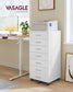 VASAGLE File Cabinet with Wheels, 7 Drawers, Tool-Free Sliding Rails Mobile Pedestal – Cloud White
