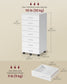 VASAGLE File Cabinet with Wheels, 7 Drawers, Tool-Free Sliding Rails Mobile Pedestal – Cloud White