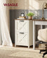 VASAGLE 2-Drawer File Cabinet, Barn Door Style, A4/Letter, 17.7"X15.7"X29.5" – Cloud White and Warm Earth Brown
