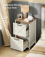 VASAGLE 2-Drawer File Cabinet, Barn Door Style, A4/Letter, 17.7"X15.7"X29.5" – Cloud White and Warm Earth Brown