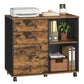VASAGLE File Cabinet, 3 Drawers, Custos Collection – Rustic Brown and Ink Black