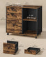 VASAGLE File Cabinet, 3 Drawers, Custos Collection – Rustic Brown and Ink Black