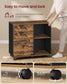 VASAGLE File Cabinet, 3 Drawers, Custos Collection – Rustic Brown and Ink Black